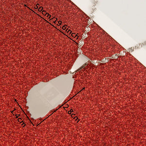 Saint Vincent Flag Map Necklace