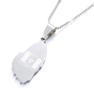 Saint Vincent Flag Map Necklace