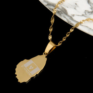 Saint Vincent Flag Map Necklace