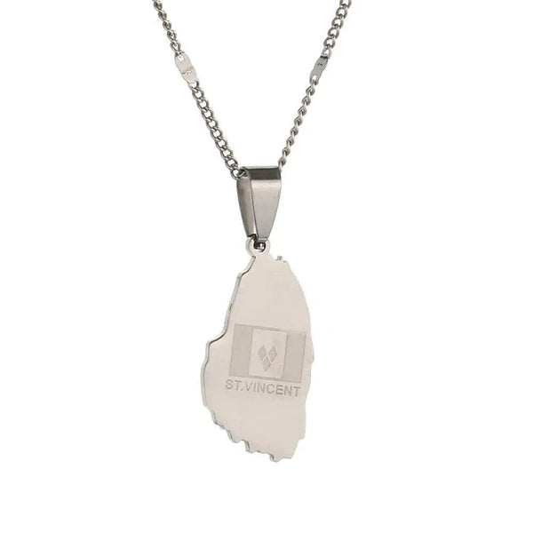 Saint Vincent Flag Map Necklace