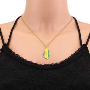 Saint Vincent Flag Map Necklace