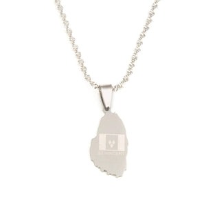 Saint Vincent Flag Map Necklace