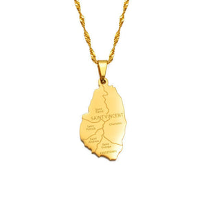 Saint Vincent Map Necklace