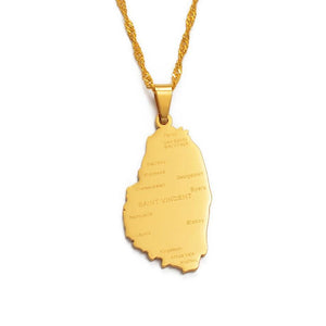 Saint Vincent Map Necklace