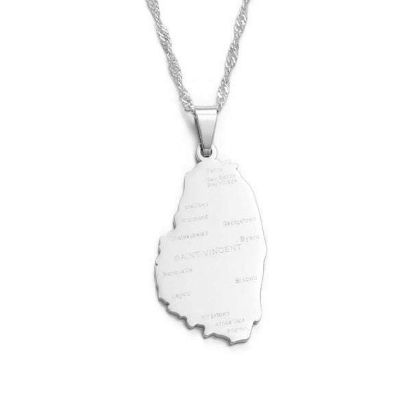 Saint Vincent Map Necklace