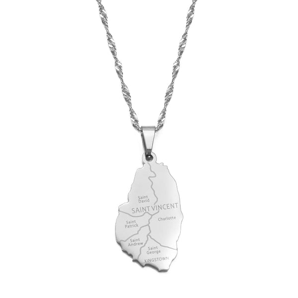 Saint Vincent Map Necklace