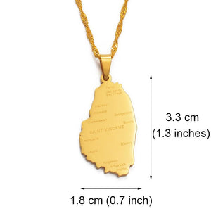 Saint Vincent Map Necklace