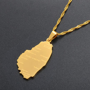 Saint Vincent Map Necklace