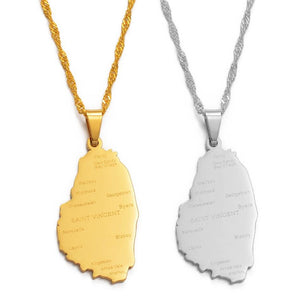 Saint Vincent Map Necklace