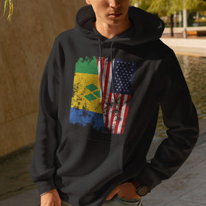Saint Vincent and Grenadines USA Flag Hoodie