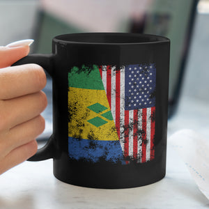 Saint Vincent and Grenadines USA Flag Mug