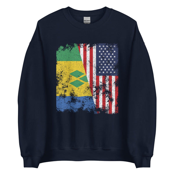 Saint Vincent and Grenadines USA Flag Sweatshirt