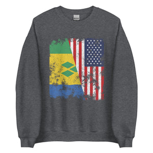 Saint Vincent and Grenadines USA Flag Sweatshirt