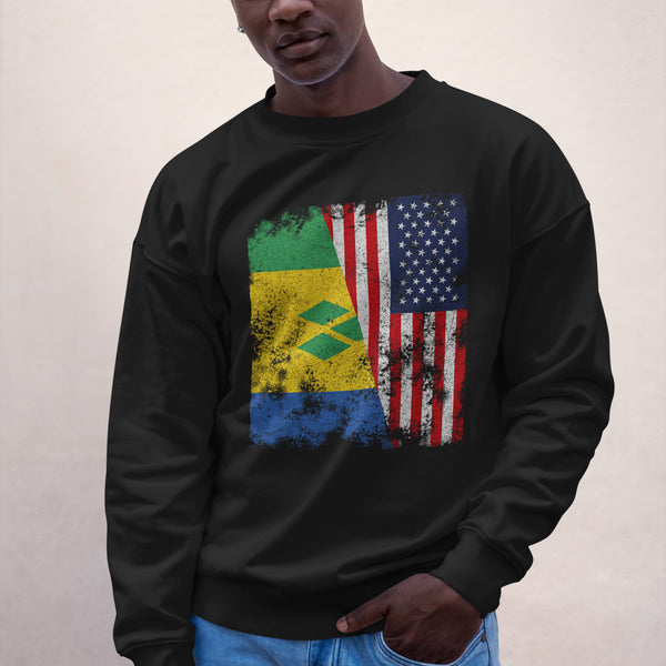 Saint Vincent and Grenadines USA Flag Sweatshirt