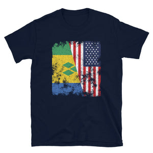 Saint Vincent and Grenadines USA Flag T-Shirt