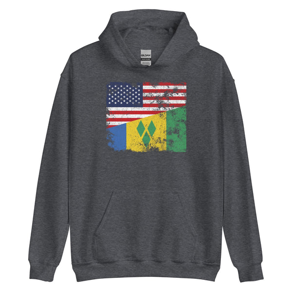 Saint Vincent and the Grenadines USA Flag Hoodie