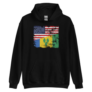 Saint Vincent and the Grenadines USA Flag Hoodie