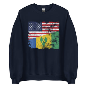 Saint Vincent and the Grenadines USA Flag Sweatshirt