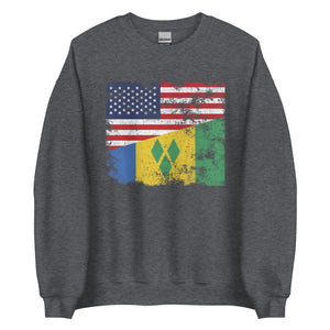 Saint Vincent and the Grenadines USA Flag Sweatshirt