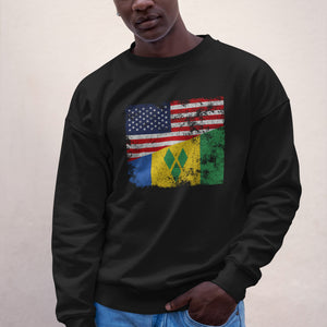Saint Vincent and the Grenadines USA Flag Sweatshirt