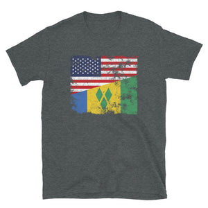 Saint Vincent and the Grenadines USA Flag T-Shirt