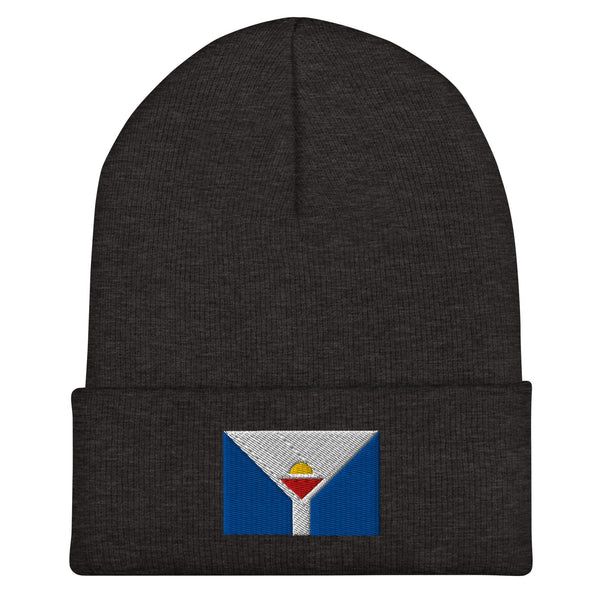 Saint-martin Flag Beanie - Embroidered Winter Hat