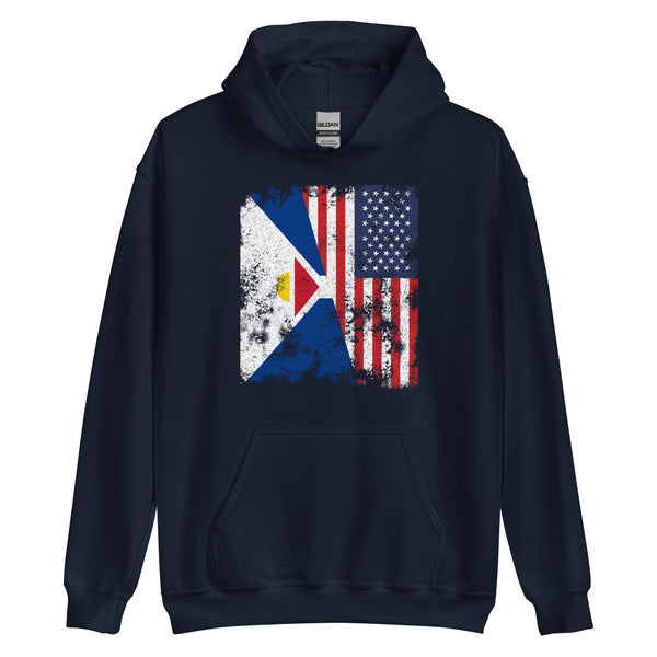 Saint-martin USA Flag Hoodie