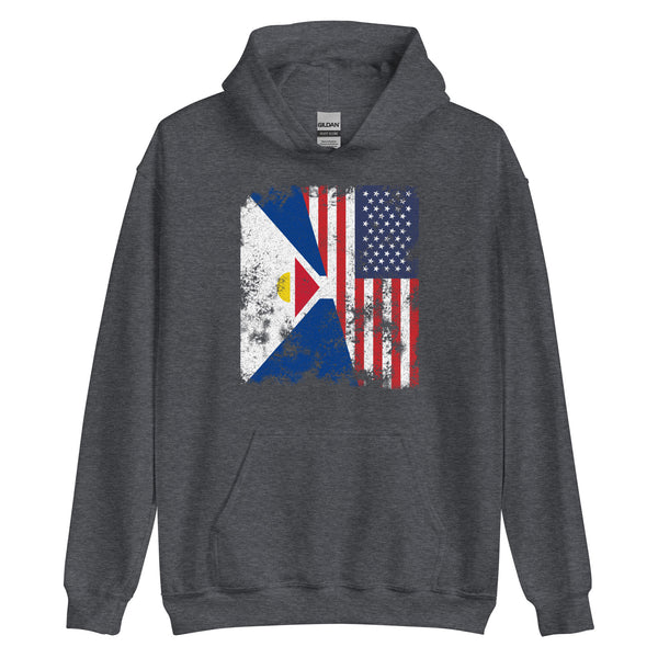 Saint-martin USA Flag Hoodie