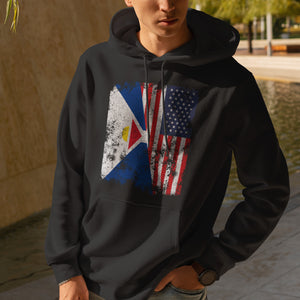Saint-martin USA Flag Hoodie