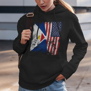 Saint-martin USA Flag Hoodie