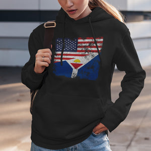 Saint-martin USA Flag Hoodie