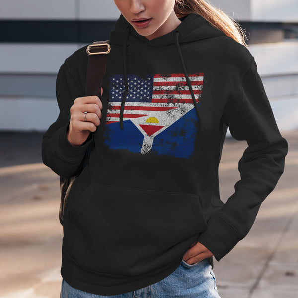 Saint-martin USA Flag Hoodie