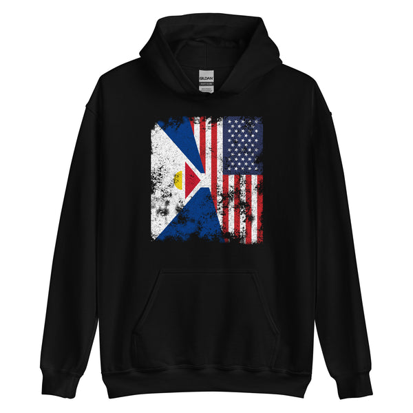 Saint-martin USA Flag Hoodie