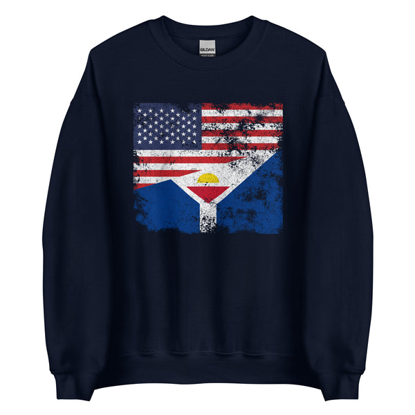 Saint-martin USA Flag Sweatshirt