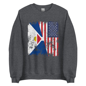 Saint-martin USA Flag Sweatshirt