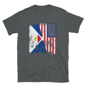 Saint-martin USA Flag T-Shirt