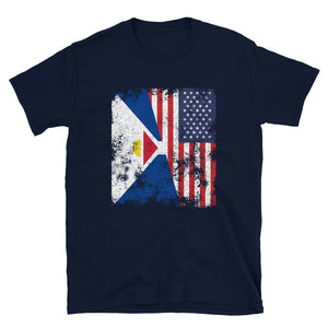 Saint-martin USA Flag T-Shirt