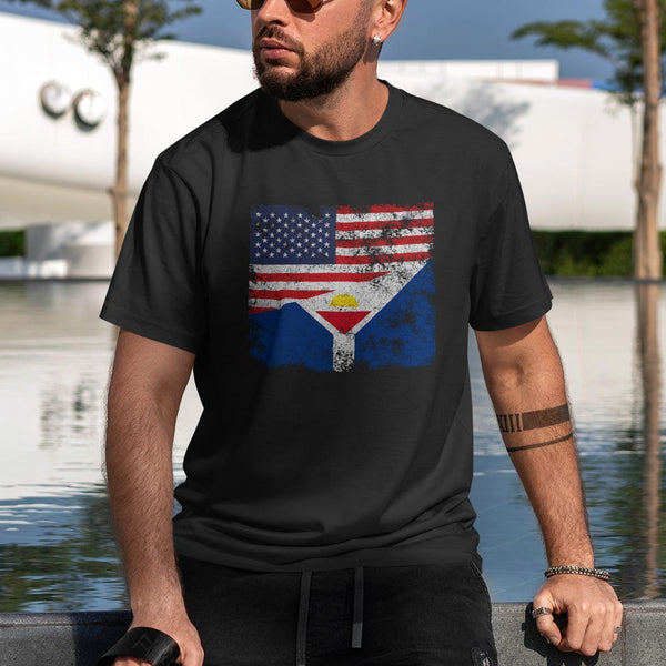 Saint-martin USA Flag T-Shirt
