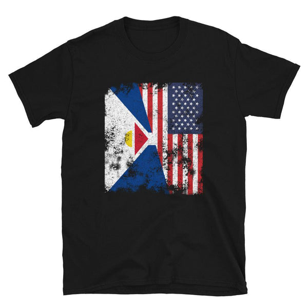 Saint-martin USA Flag T-Shirt
