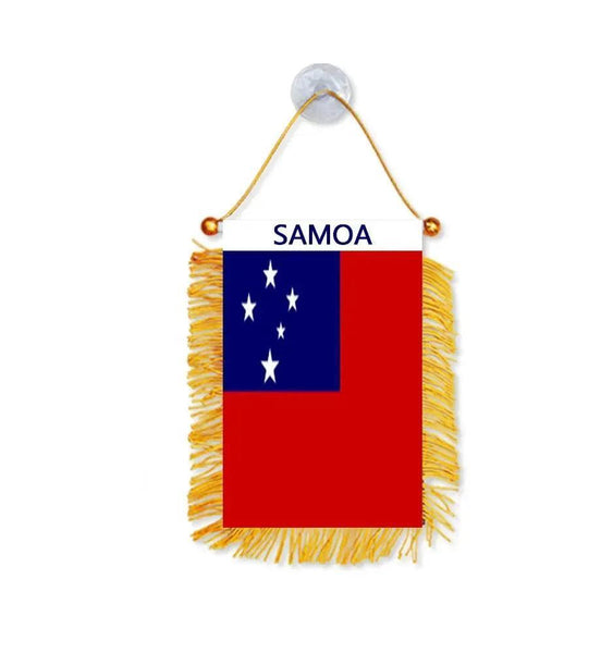 Samoa Hanging Flag for Car - Small Rearview Mirror Flag