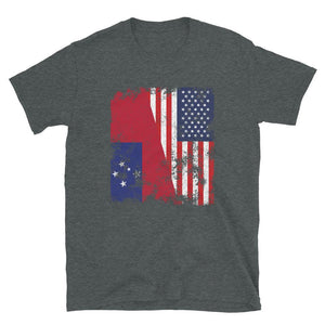 Samoa USA Flag - Half American T-Shirt