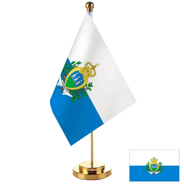 San Marino Desk Flag - Small Office Table Flag