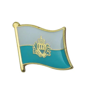 San Marino Flag Lapel Pin - Enamel Pin Flag