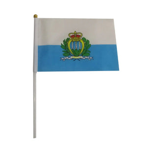 San Marino Flag on Stick - Small Handheld Flag (50/100Pcs)