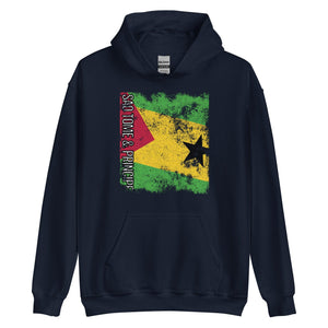 Sao Tome And Principe Flag - Distressed Flag Hoodie