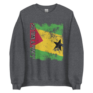 Sao Tome And Principe Flag - Distressed Flag Sweatshirt