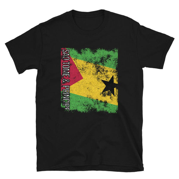 Sao Tome And Principe Flag Distressed T-Shirt