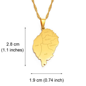 Sao Tome Map Necklace