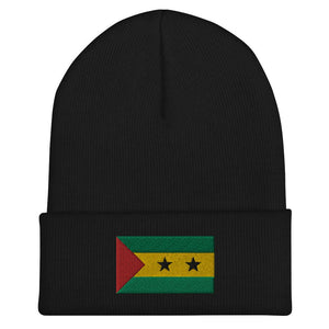 Sao Tome & Principe Flag Beanie - Embroidered Winter Hat