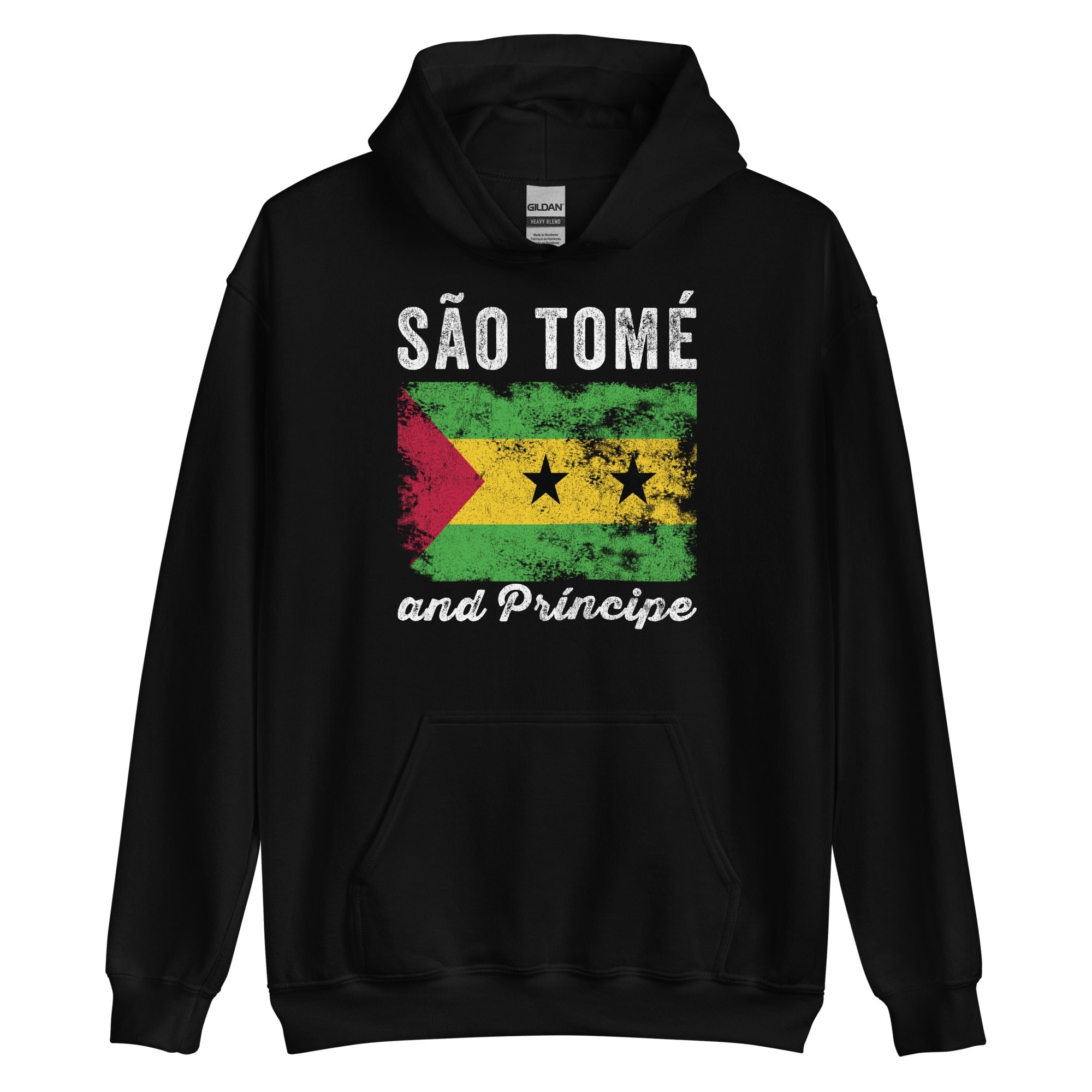 São Tomé and Príncipe Flag Distressed Hoodie